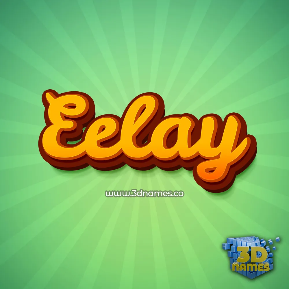 eelay in Green Rays style - 3D name wallpaper