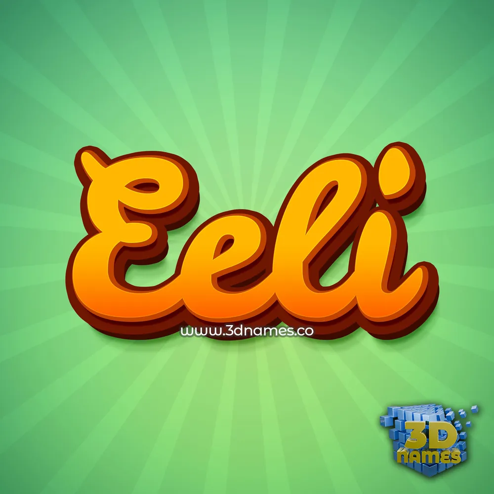 eeli in Green Rays style - 3D name wallpaper