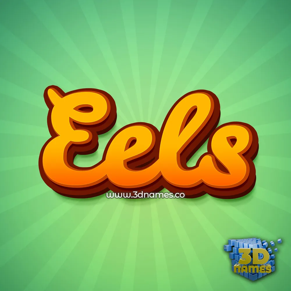 eels in Green Rays style - 3D name wallpaper