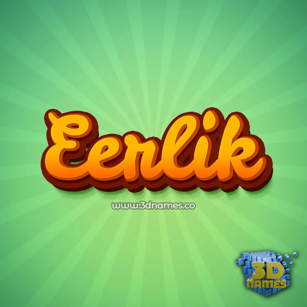 eerlik in Green Rays style - 3D name wallpaper