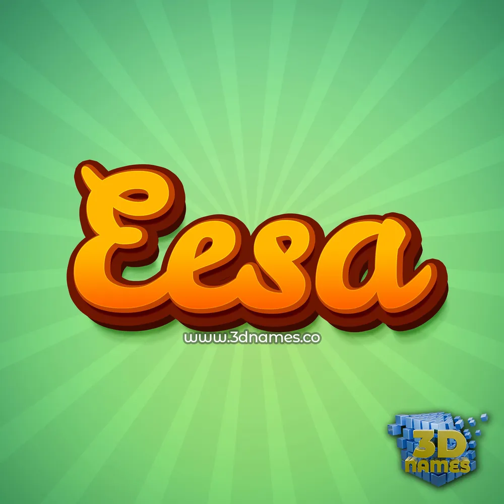 eesa in Green Rays style - 3D name wallpaper
