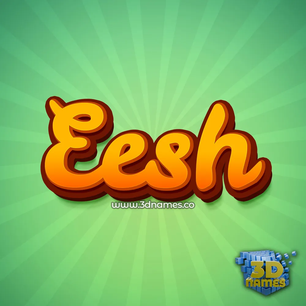 eesh in Green Rays style - 3D name wallpaper