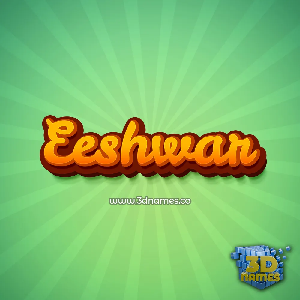 eeshwar in Green Rays style - 3D name wallpaper