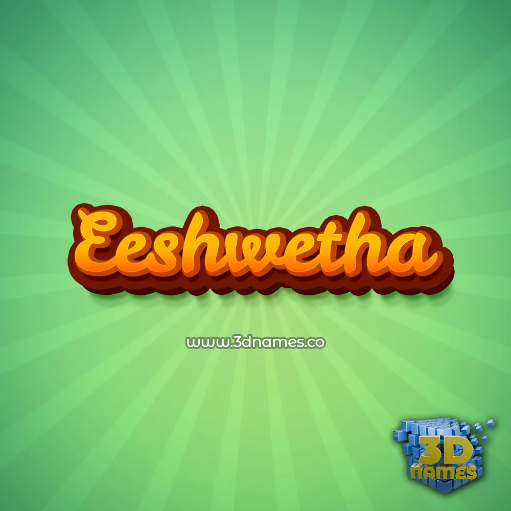 eeshwetha in Green Rays style - 3D name wallpaper