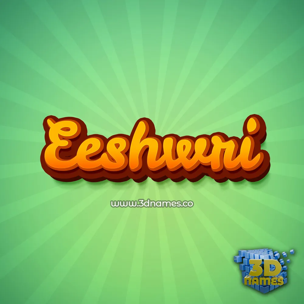 eeshwri in Green Rays style - 3D name wallpaper