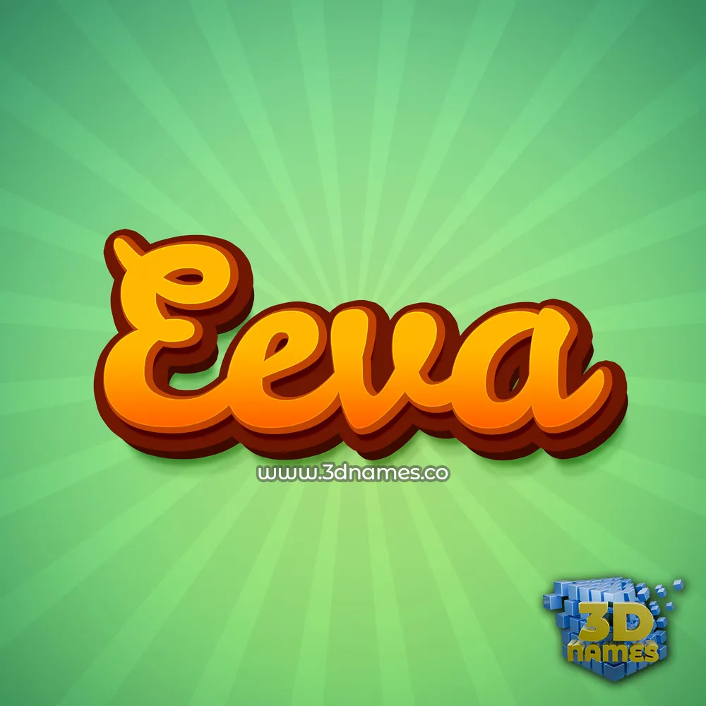 eeva in Green Rays style - 3D name wallpaper