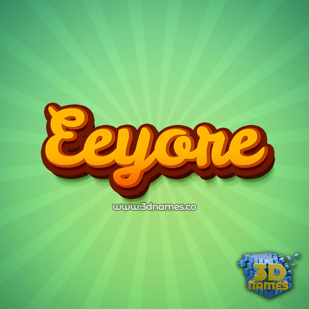eeyore in Green Rays style - 3D name wallpaper