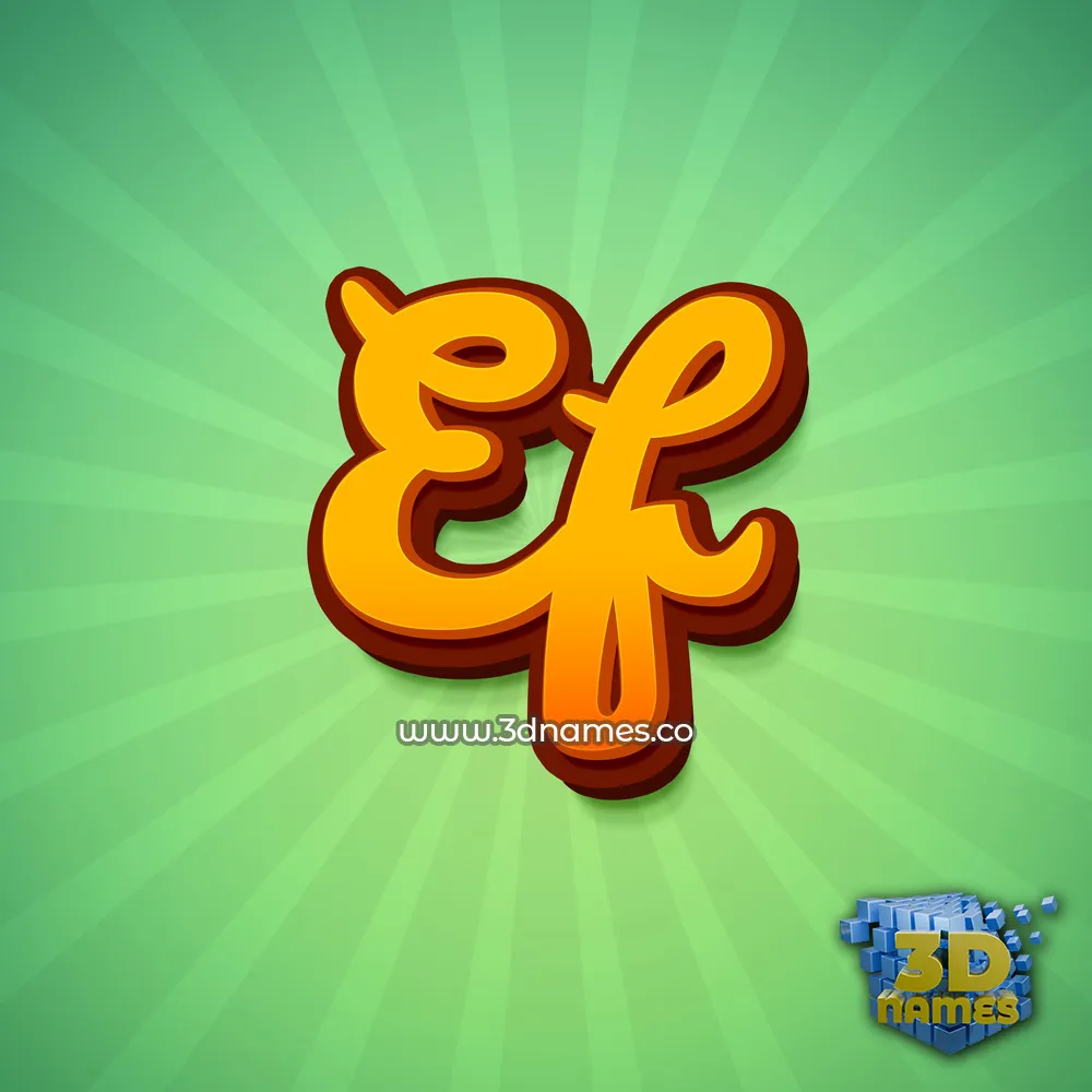 ef in Green Rays style - 3D name wallpaper