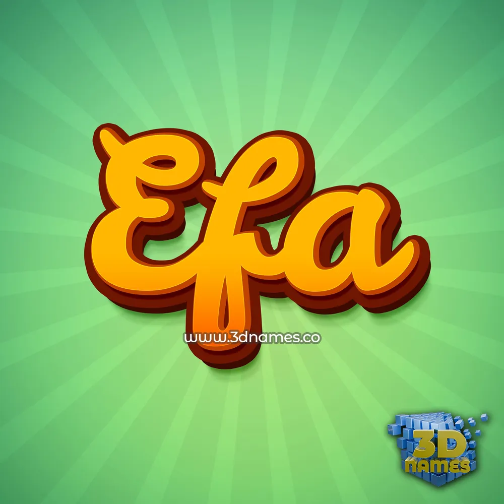 efa in Green Rays style - 3D name wallpaper