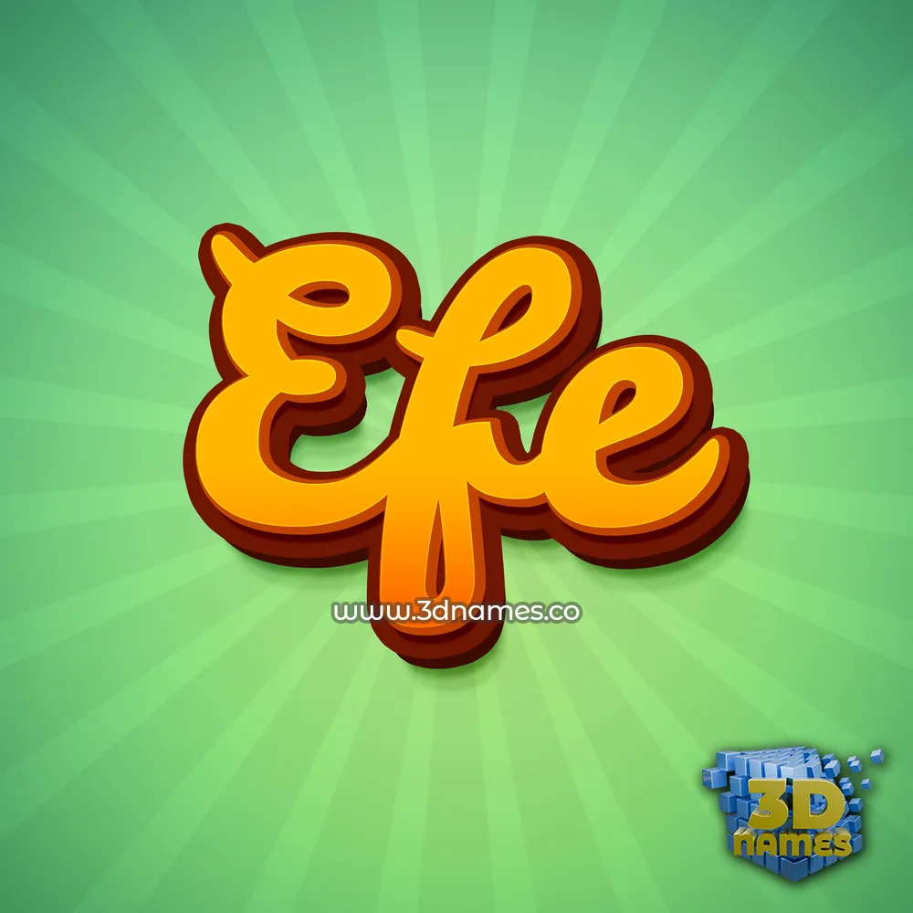efe in Green Rays style - 3D name wallpaper