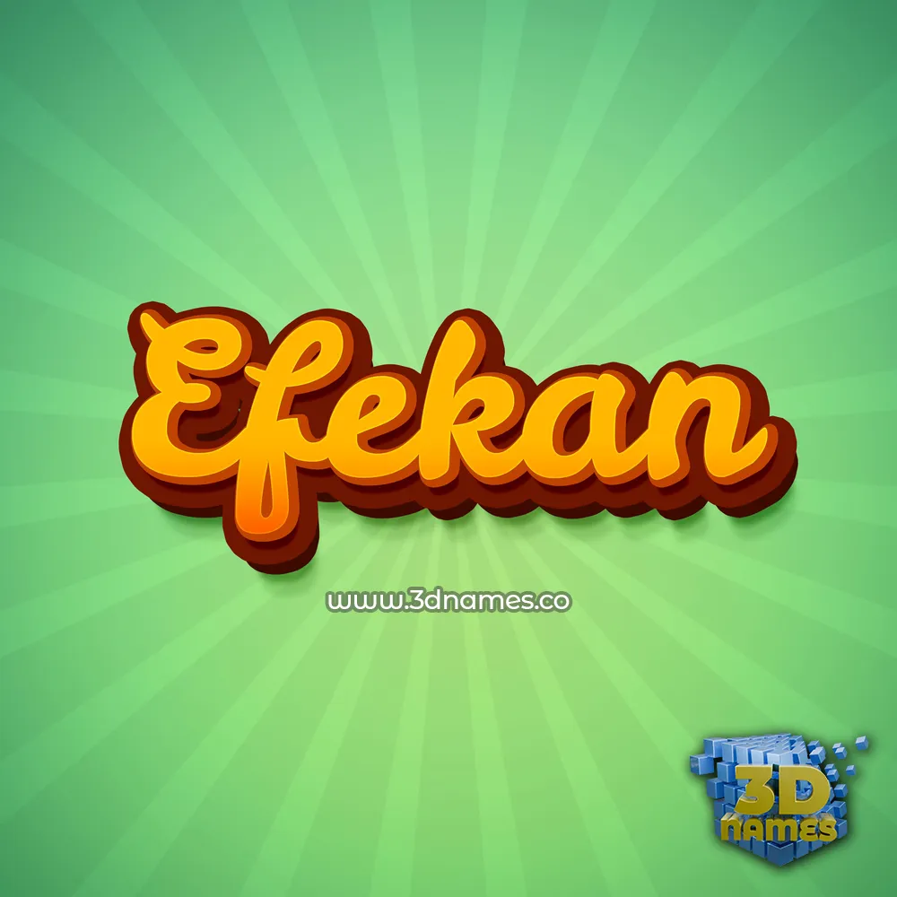 efekan in Green Rays style - 3D name wallpaper