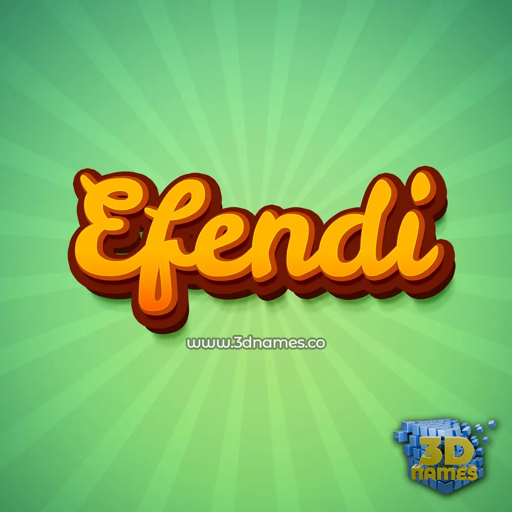 efendi in Green Rays style - 3D name wallpaper