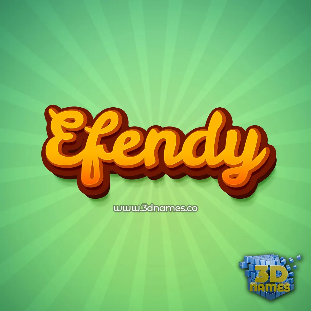efendy in Green Rays style - 3D name wallpaper