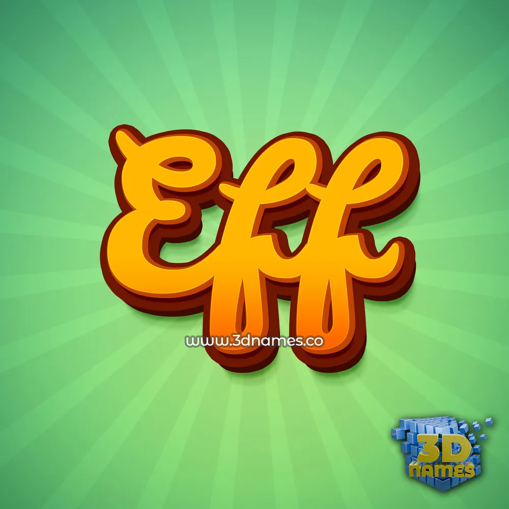 eff in Green Rays style - 3D name wallpaper