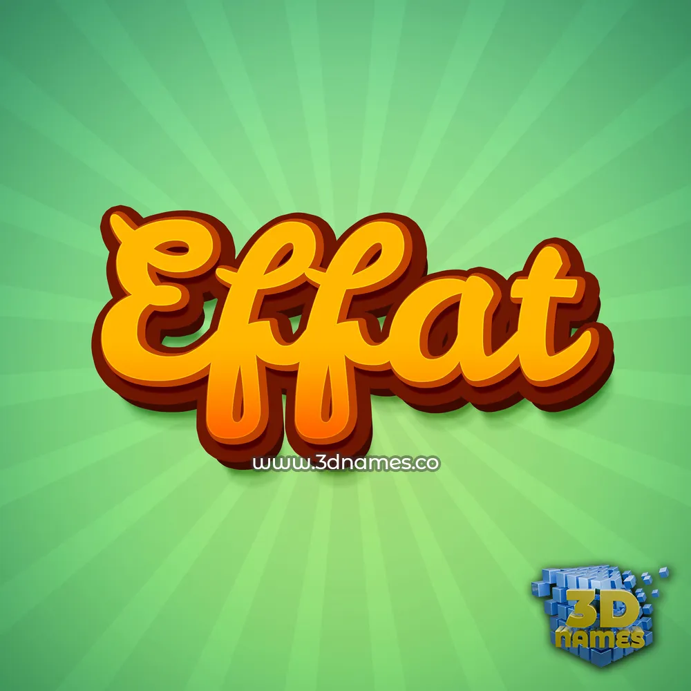 effat in Green Rays style - 3D name wallpaper