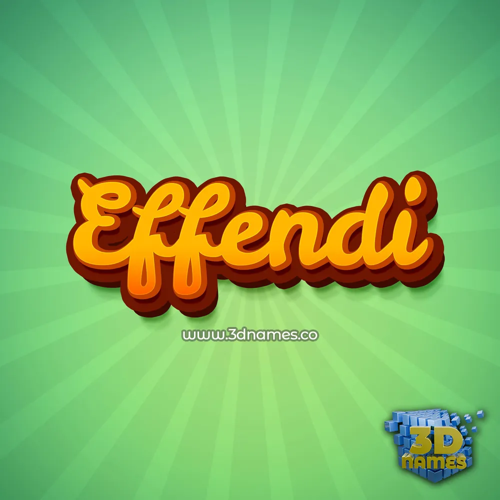 effendi in Green Rays style - 3D name wallpaper