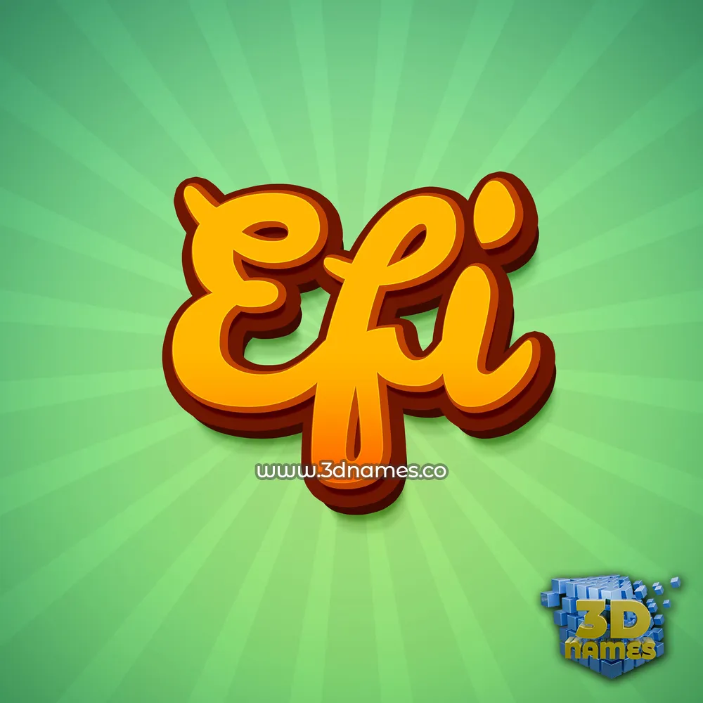 efi in Green Rays style - 3D name wallpaper