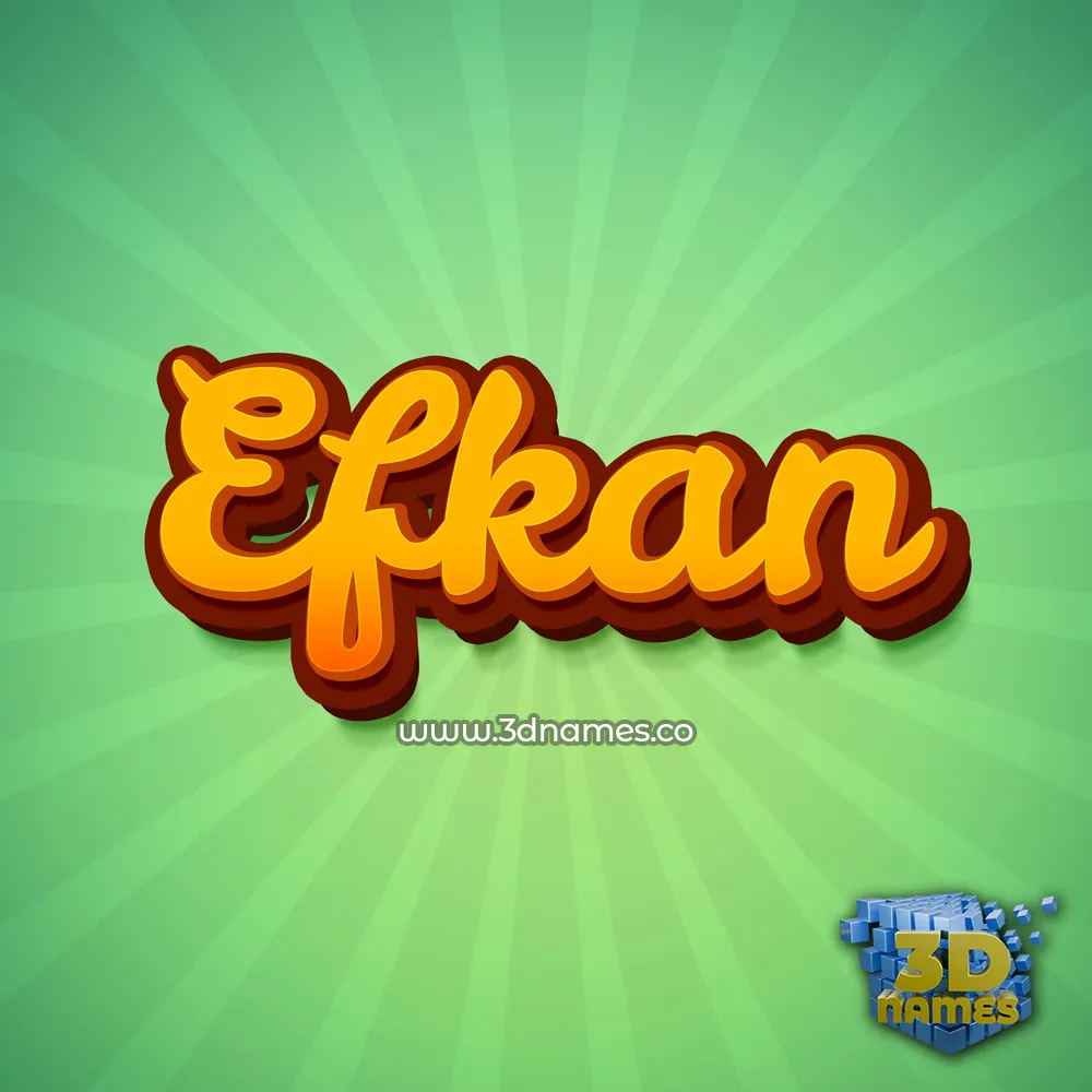 efkan in Green Rays style - 3D name wallpaper