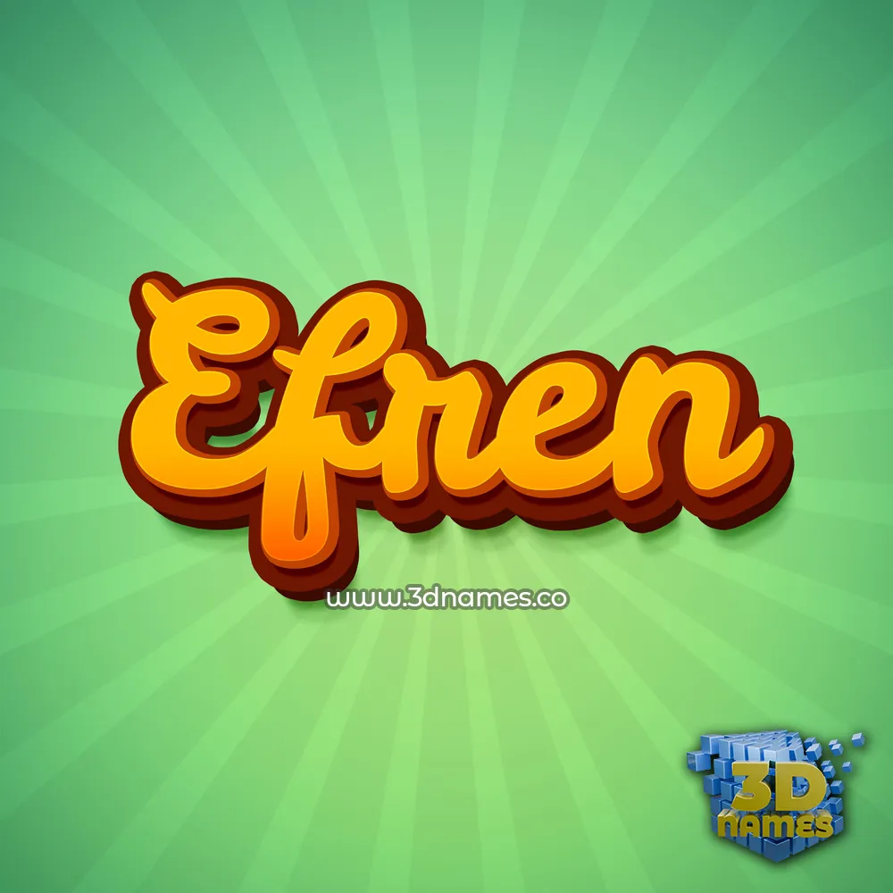 efren in Green Rays style - 3D name wallpaper