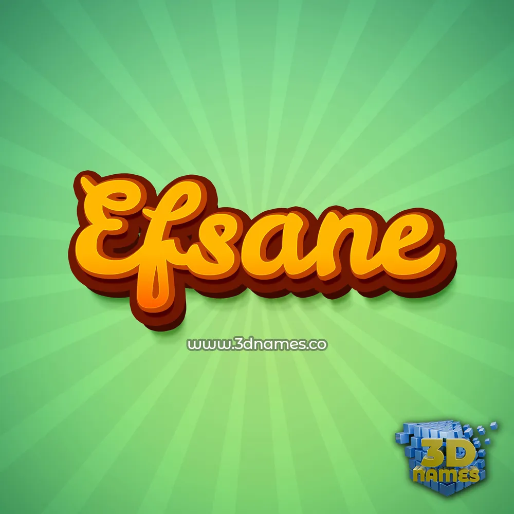 efsane in Green Rays style - 3D name wallpaper