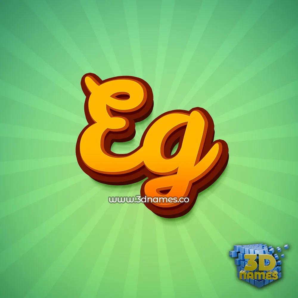eg in Green Rays style - 3D name wallpaper