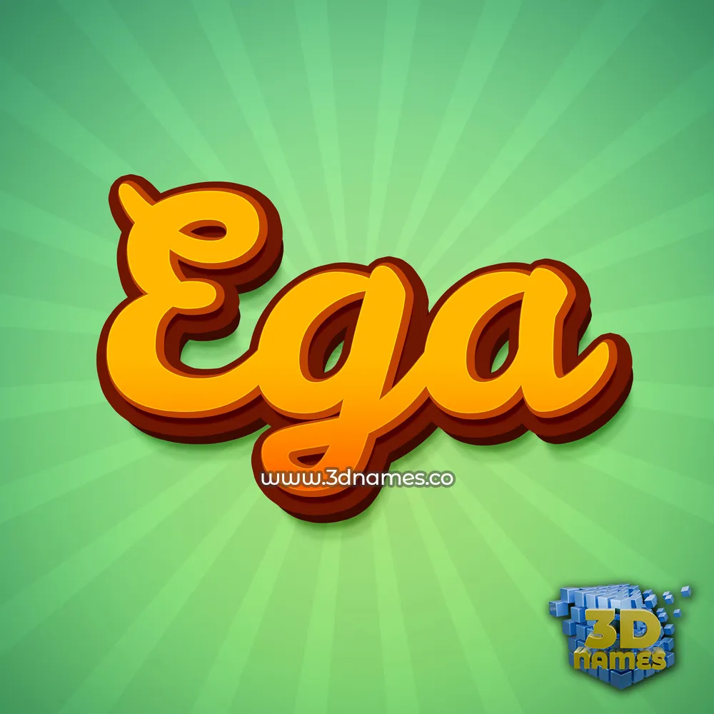 ega in Green Rays style - 3D name wallpaper
