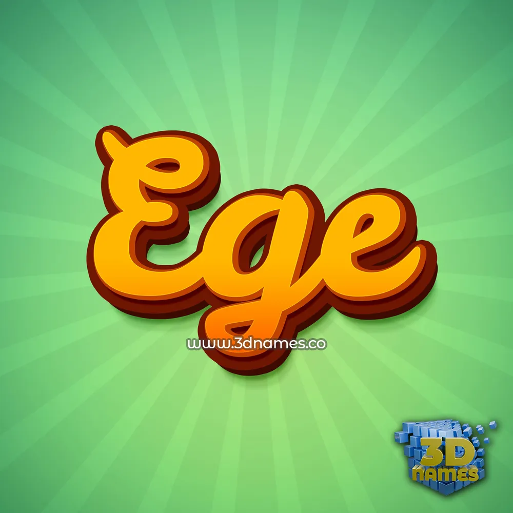 ege in Green Rays style - 3D name wallpaper