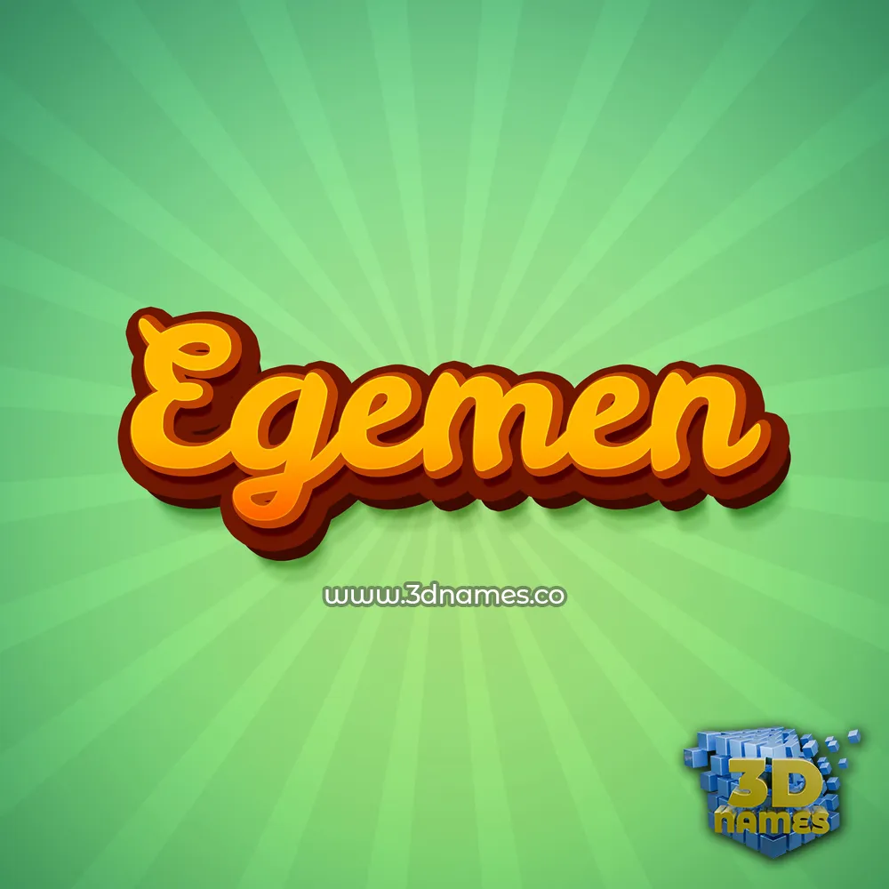egemen in Green Rays style - 3D name wallpaper
