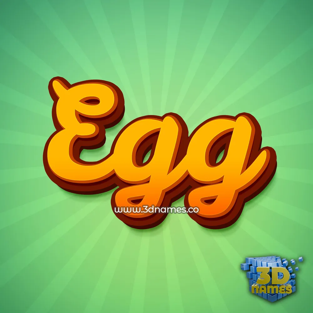 egg in Green Rays style - 3D name wallpaper