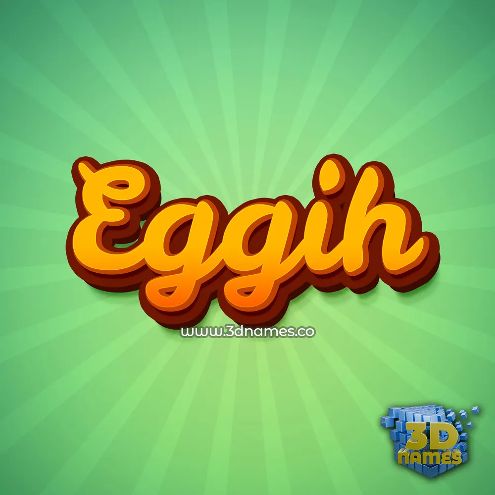 eggih in Green Rays style - 3D name wallpaper
