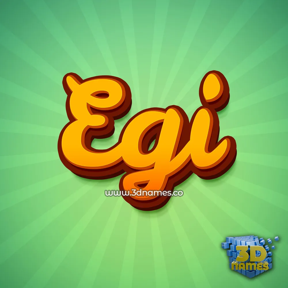 egi in Green Rays style - 3D name wallpaper