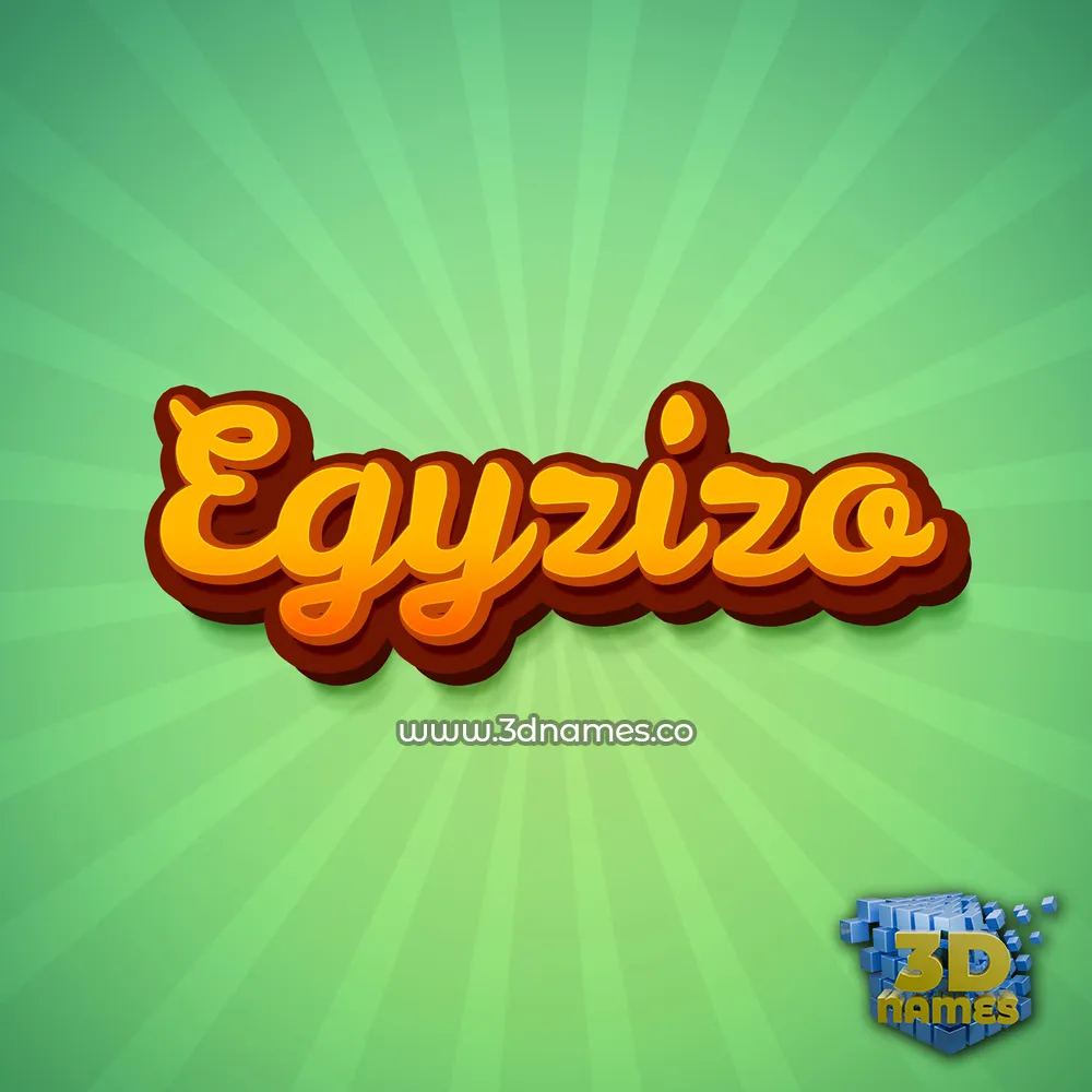 egyzizo in Green Rays style - 3D name wallpaper