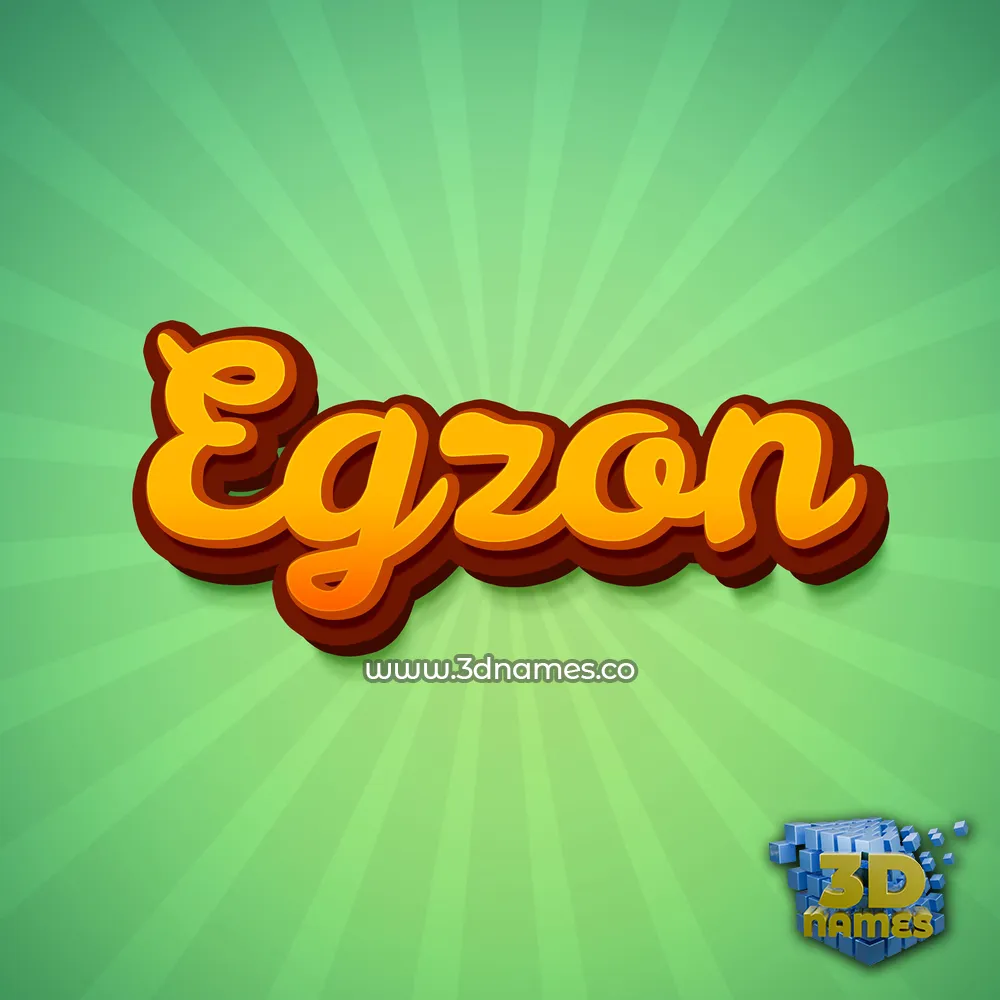 egzon in Green Rays style - 3D name wallpaper