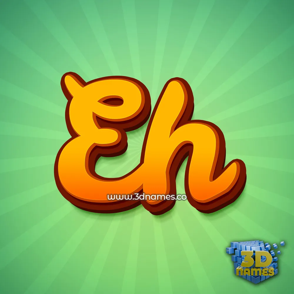 eh in Green Rays style - 3D name wallpaper