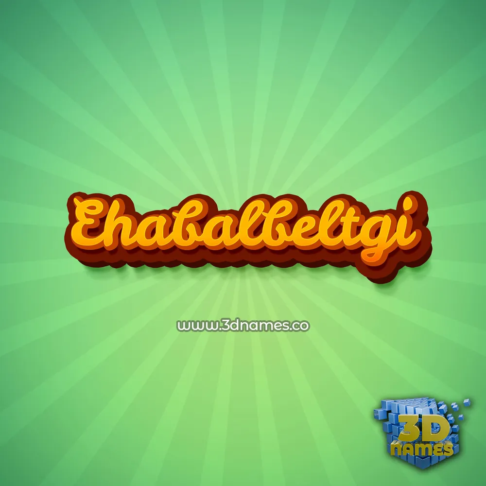 ehabalbeltgi in Green Rays style - 3D name wallpaper