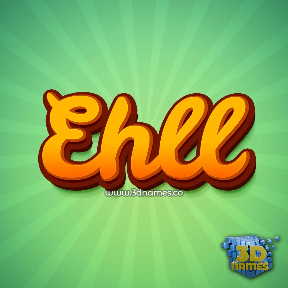 ehll in Green Rays style - 3D name wallpaper