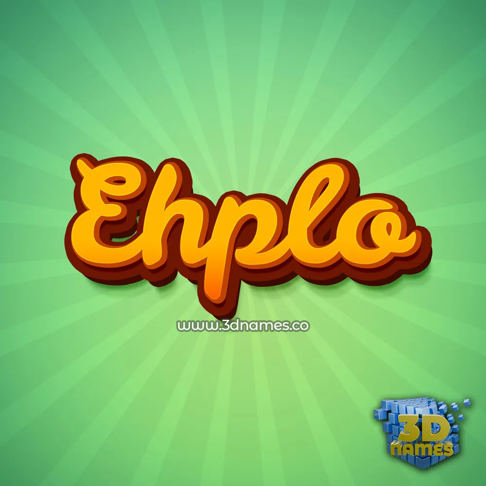 ehplo in Green Rays style - 3D name wallpaper