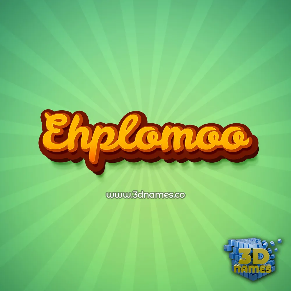 ehplomoo in Green Rays style - 3D name wallpaper