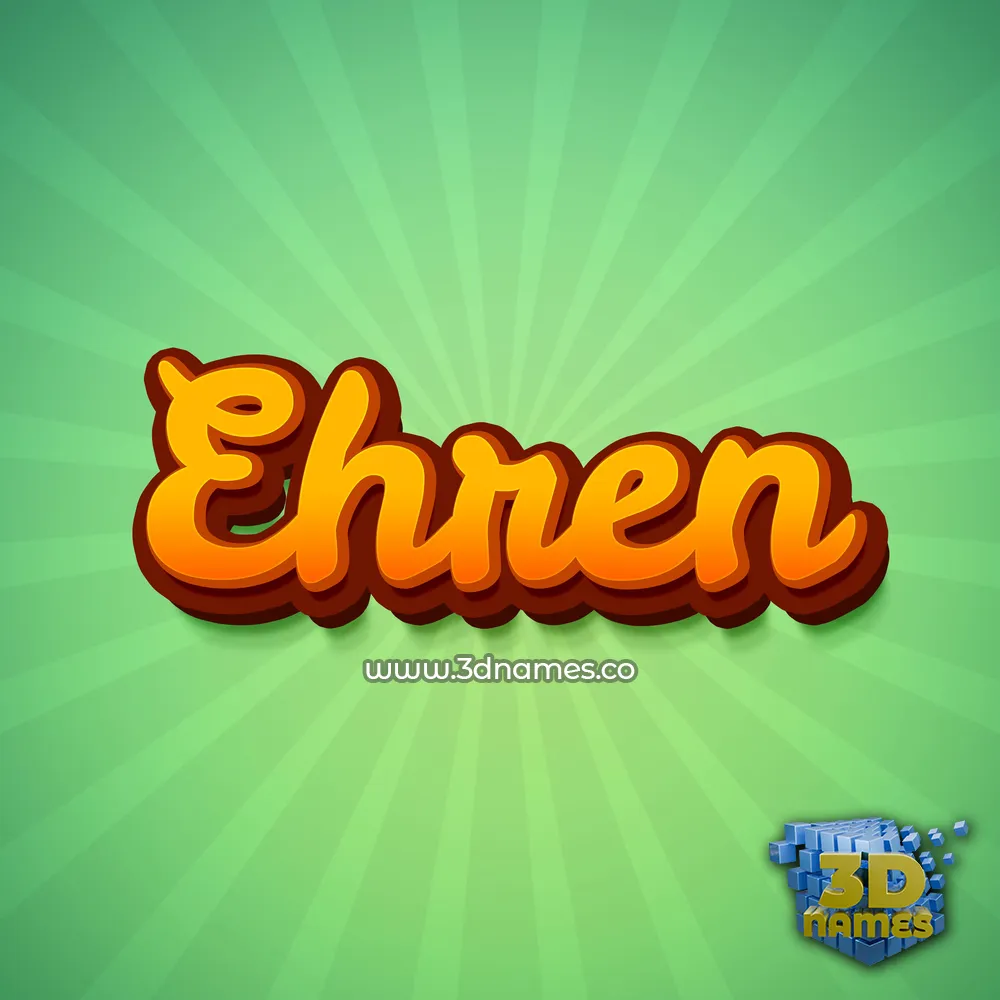 ehren in Green Rays style - 3D name wallpaper