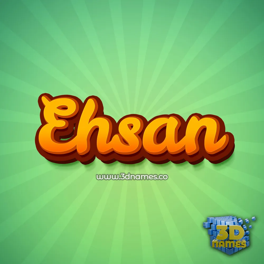 ehsan in Green Rays style - 3D name wallpaper