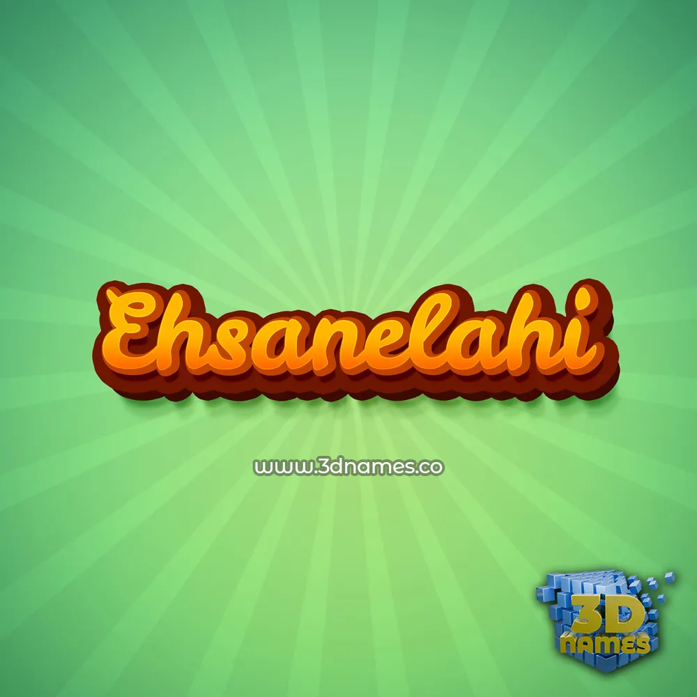 ehsanelahi in Green Rays style - 3D name wallpaper