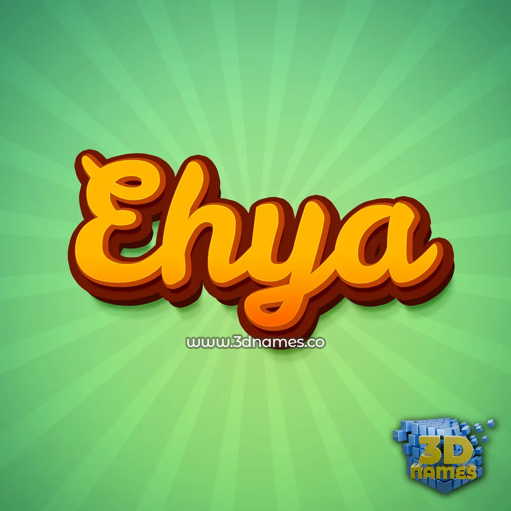 ehya in Green Rays style - 3D name wallpaper