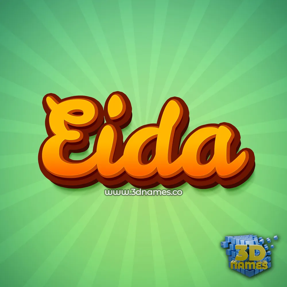 eida in Green Rays style - 3D name wallpaper