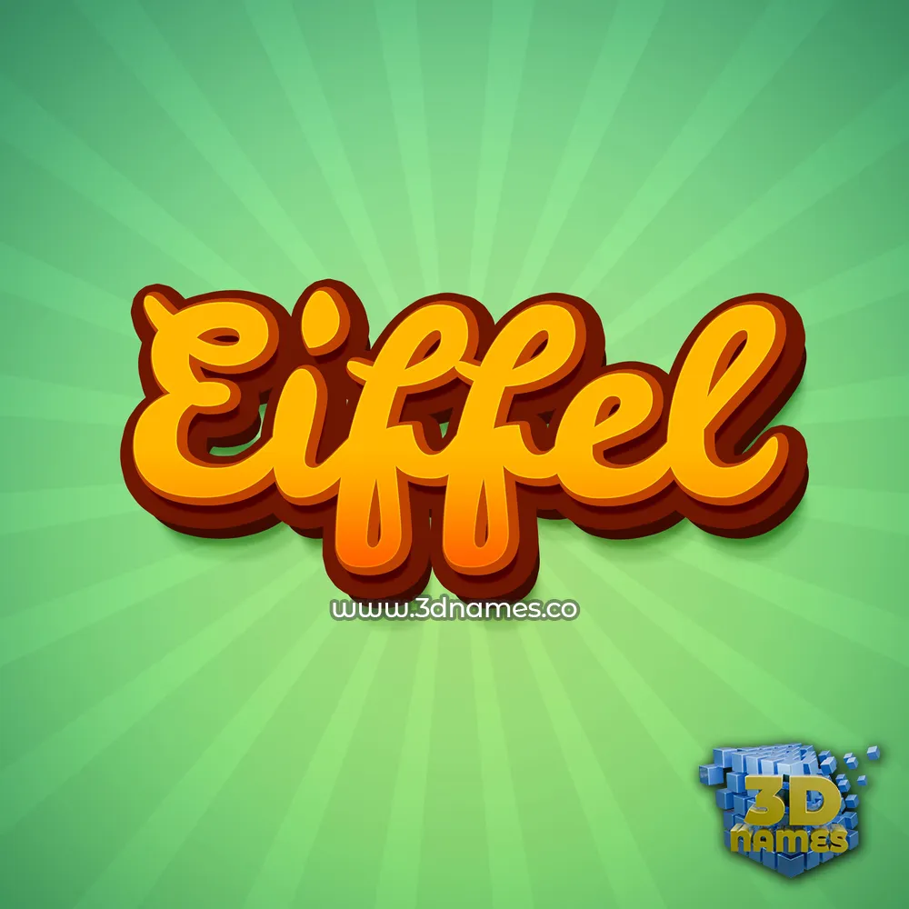eiffel in Green Rays style - 3D name wallpaper