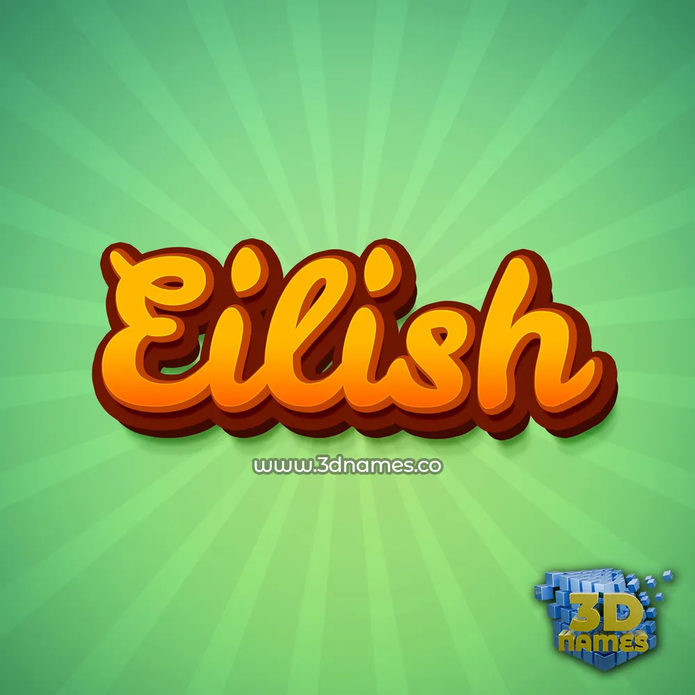 eilish in Green Rays style - 3D name wallpaper