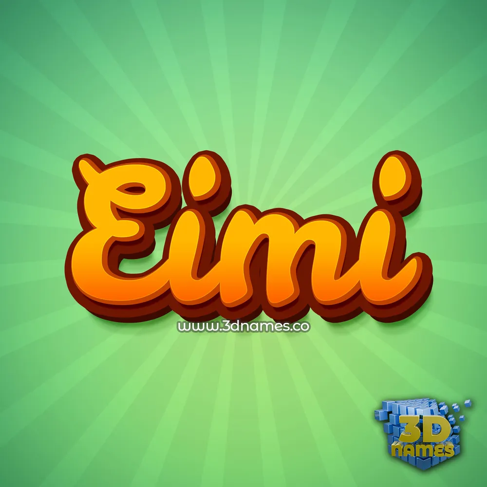 eimi in Green Rays style - 3D name wallpaper