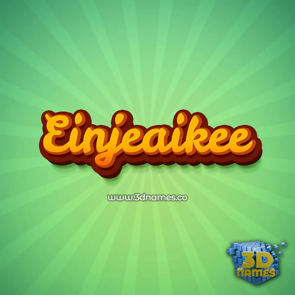 einjeaikee in Green Rays style - 3D name wallpaper