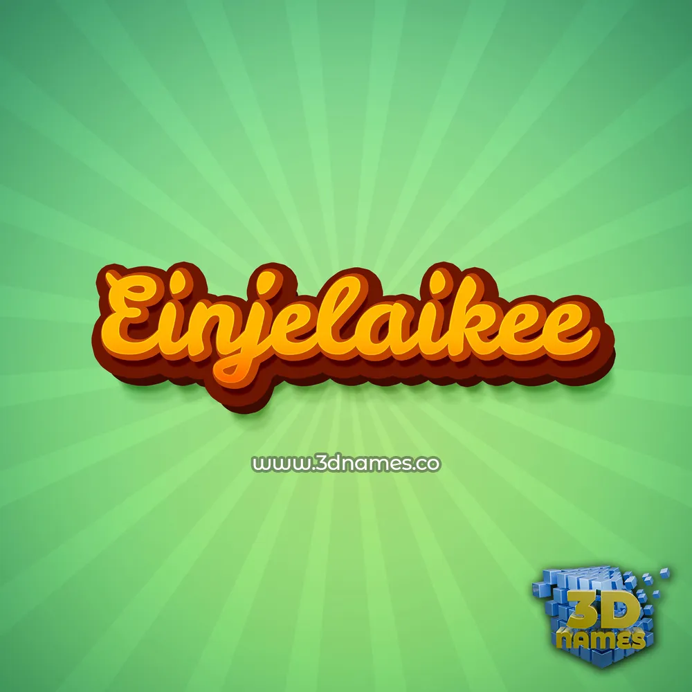 einjelaikee in Green Rays style - 3D name wallpaper