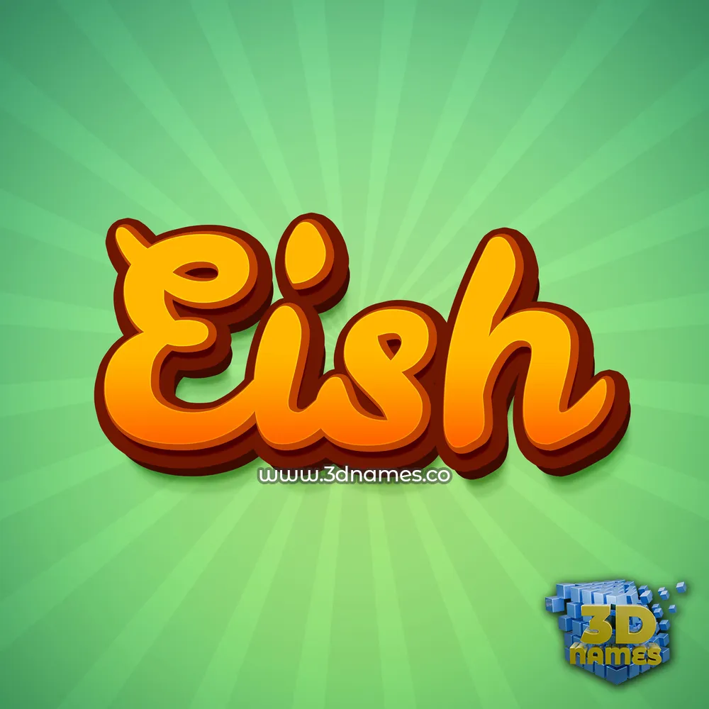 eish in Green Rays style - 3D name wallpaper