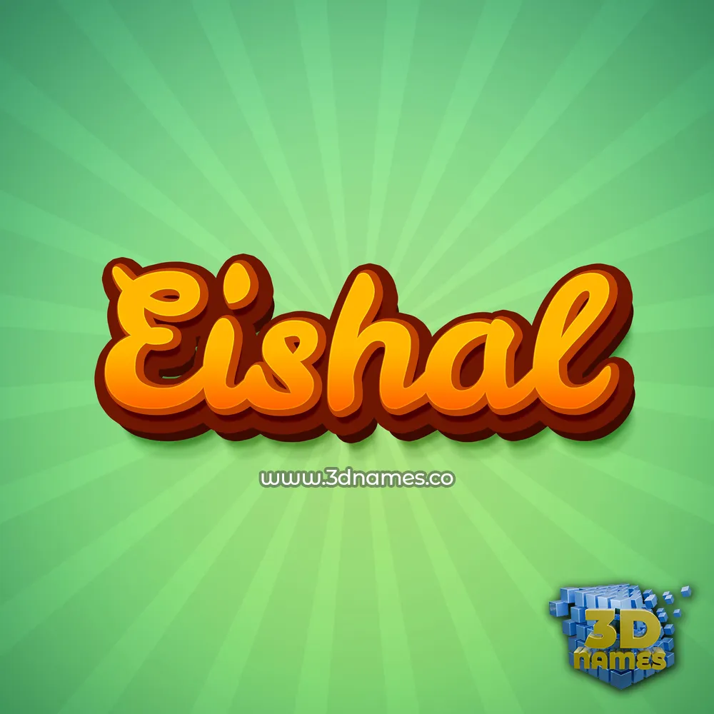 eishal in Green Rays style - 3D name wallpaper